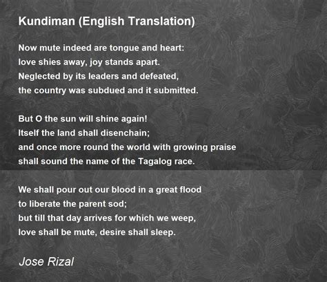 Poem About Jose Rizal English