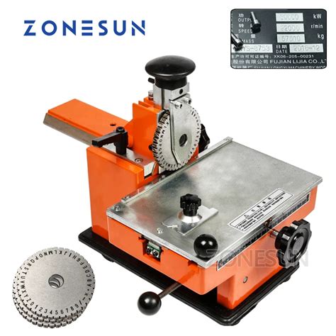 ZONESUN Embosser Machine Deboss Metal Nameplate Label Engraving Marking ...