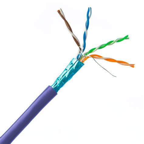 CAT5E, STP (Shielded), Bulk Cable, Solid, 350MHz, 24 AWG, Purple, 1000 ft