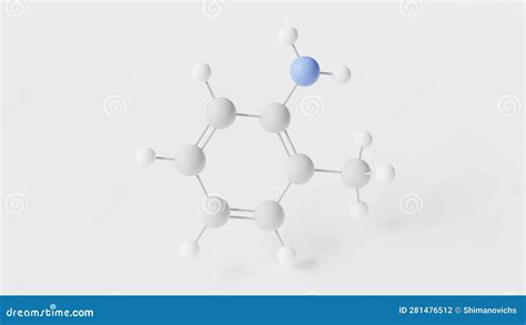 O-toluidine Molecule 3d, Molecular Structure, Ball And Stick Model ...