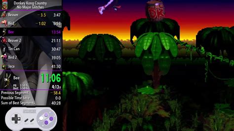 Donkey Kong Country No Major Glitches Speedrun in 37:54 - YouTube