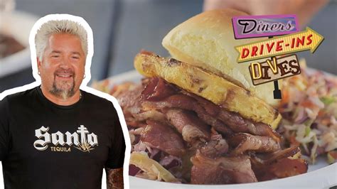 Guy Fieri Eats the Pineapple Express Sandwich | Diners, Drive-Ins and ...