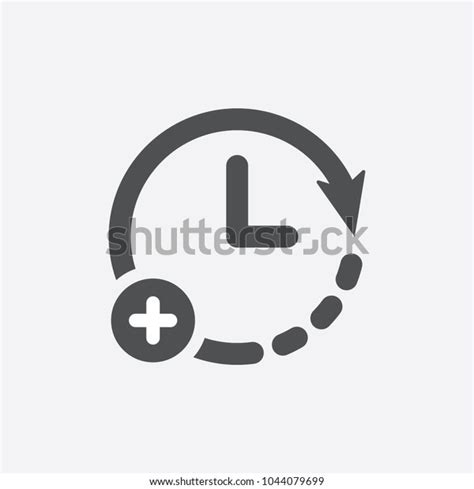 Extra Hour Extra Time Icon Clock Stock Vector (Royalty Free) 1044079699