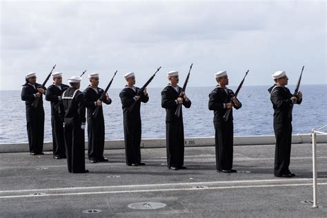 DVIDS - Images - U.S. Sailors conduct a 21-gun salute during a burial ...