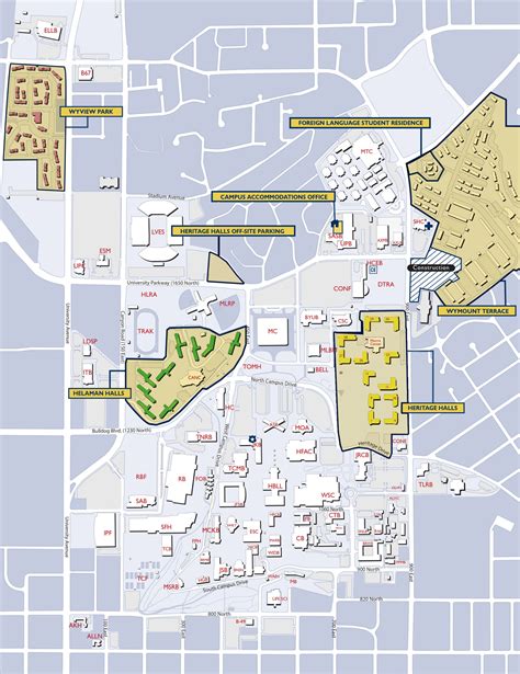 BYU On Campus Housing Campus Map Campus Byu | Adams Printable Map