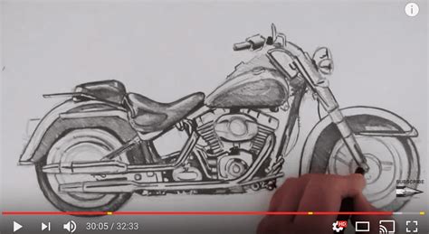 How To Draw a Harley Davidson Motorcycle - webBikeWorld