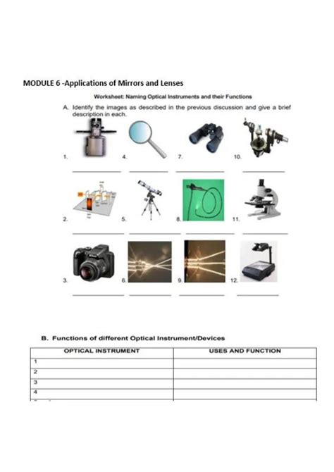 Solved MODULE 6-Applications of Mirrors and Lenses | Chegg.com