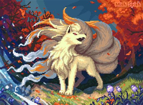 My spin on a Ninetails card art : r/pokemon