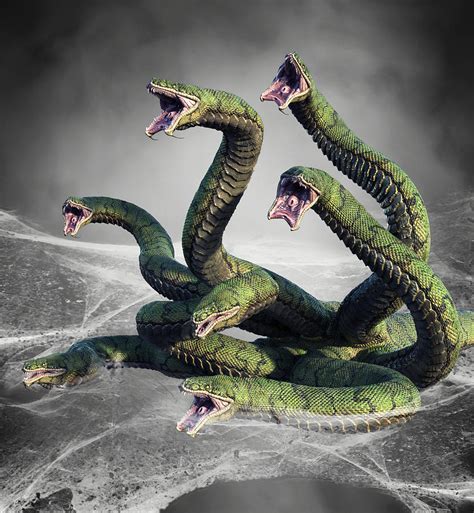 Hydra Snake Monster Fantasy 3 Digital Art by Barroa Artworks - Fine Art ...