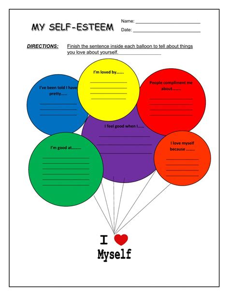 My Self-Esteem Activity Sheet Worksheet – AlphabetWorksheetsFree.com