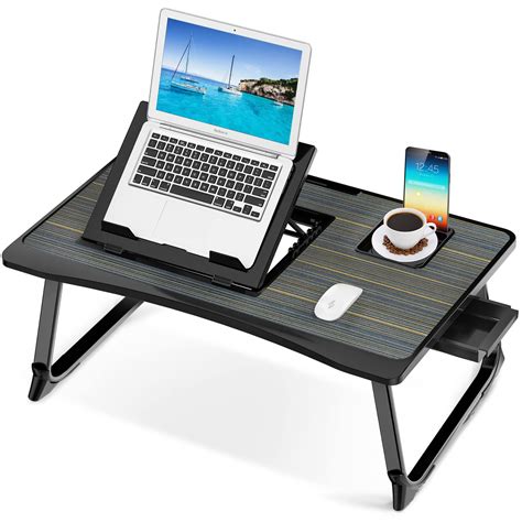 Lap Desk for Adults, Saviki Serving Laptop Bed Tray Breakfast with ...