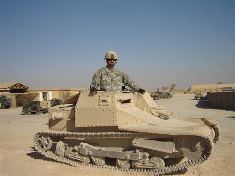 An Italian WWII CV33 Tankette in Iraq Occupied by a US Army Soldier ...