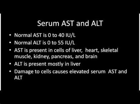 Ast Normal Range Iu/l