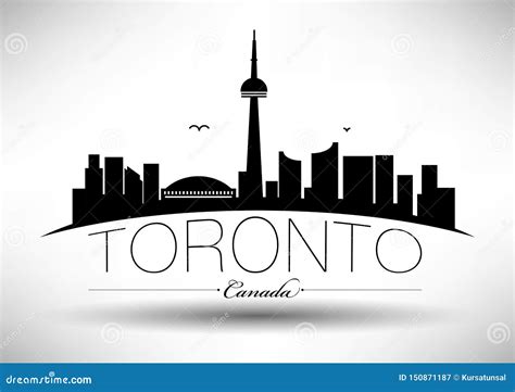 Toronto Skyline Canada Big City Silhouette Vector | CartoonDealer.com ...