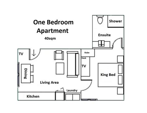 One Bedroom Apartment Floor Plan - Bedroom Floor Plan Suite ...