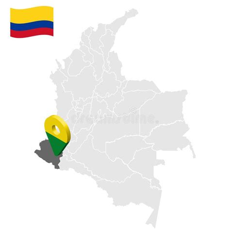 Location of Narino on Map Colombia. 3d Narino Location Sign. Flag of ...