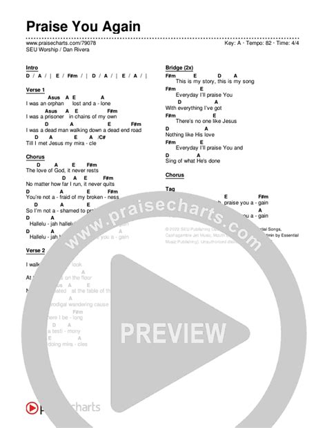 Praise You Again Chords PDF (SEU Worship / Dan Rivera) - PraiseCharts