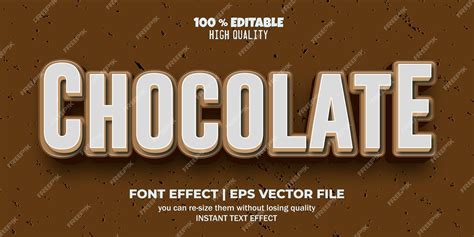 Premium Vector | Editable font effect chocolate text style