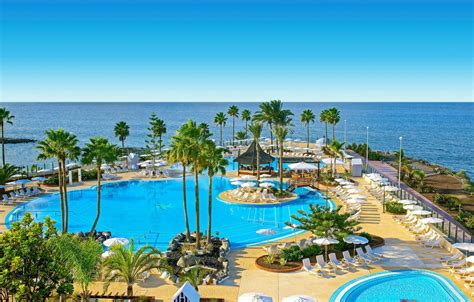 Wallpaper sea, palm trees, pool, the hotel, Spain, Tenerife, The Canary ...