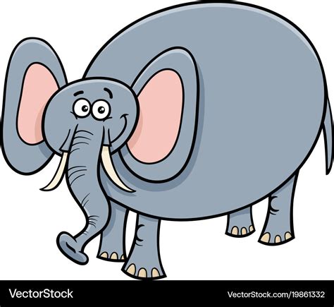 Funny elephant animal cartoon character Royalty Free Vector