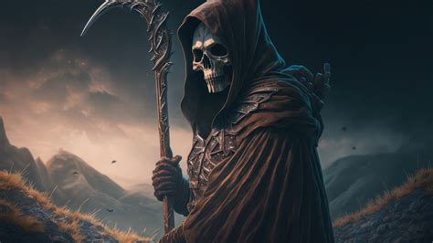 The Grim Reaper with Scythe AI Generated 4K Desktop Wallpaper ...