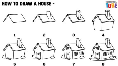 How To Draw House For Kids | Step by step Drawings for kids | House ...