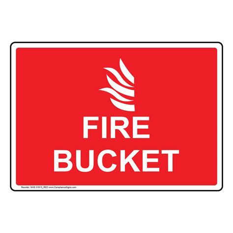 Fire Bucket Sign With Symbol NHE-31813_RED