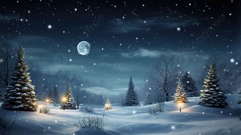 Night Time Scenery Images Winter Snowy Landscape Christmas Wallpaper ...