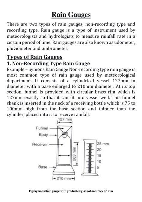 Rain Gauge: Uses, Types, Diagram, Rainfall Measurement, Data Adjustment ...