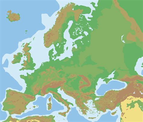 Simple terrain map of europe (without rivers) by MattRassComic on ...