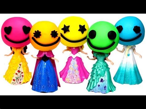 Play Doh Disney Princess Dresses MagiClip Dolls Ariel Elsa Belle Anna ...