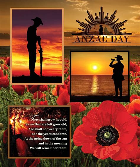 Anzac Remembering Panel. The Spirit of the Anzacs on quality Fabric in ...