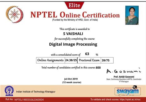 NPTEL-Certificates - Vaagdevi College of Engineering