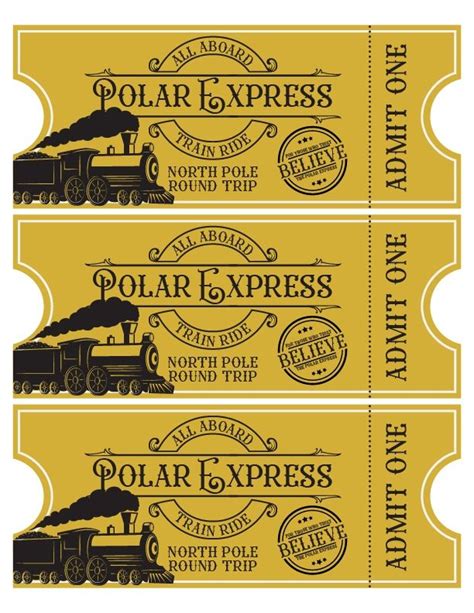 FREE Printable Polar Express Train Tickets PDF | Polar express train ...