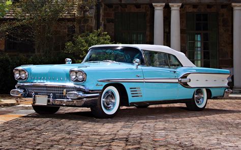 pontiac, Bonneville, Convertible, 1958, Old, Cars, Classic, Motors ...