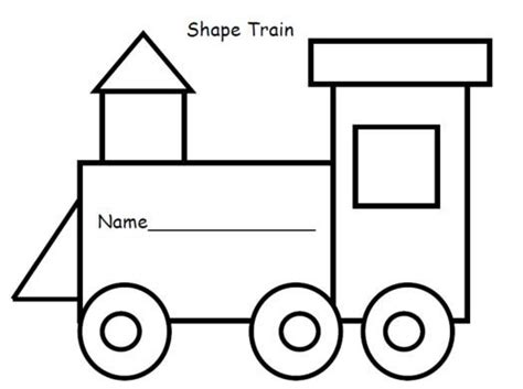 shape_train template from Cuckoo for Choo Choos! K Crafts, Preschool ...