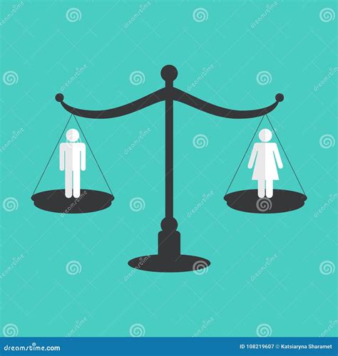 Gender equality concept. stock vector. Illustration of weight - 108219607