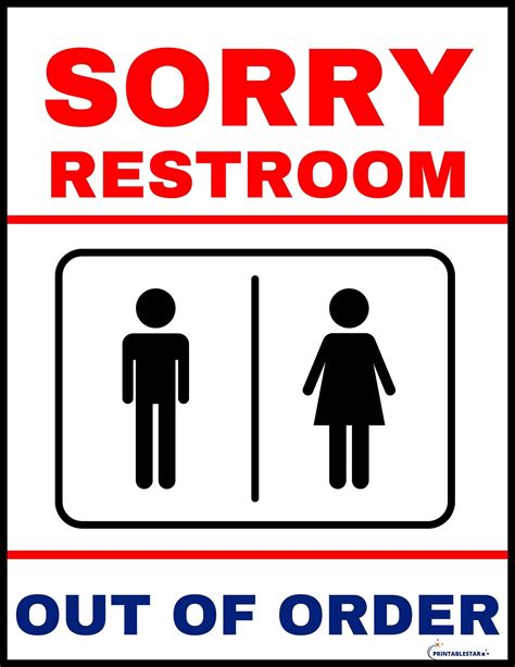 Sorry Restroom Out Of Order Sign | FREE Download in 2023 | Out of order ...