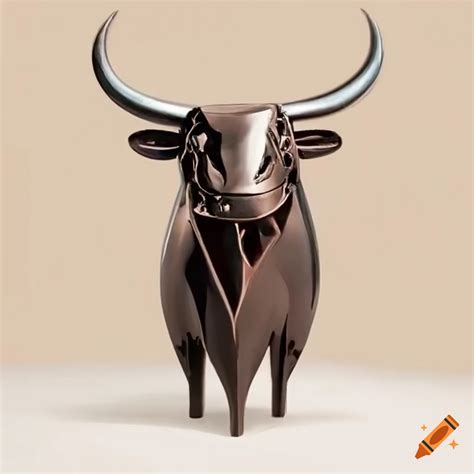 Metal ox sculpture on Craiyon