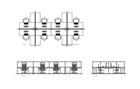 Office Workstation - Free CAD Drawings