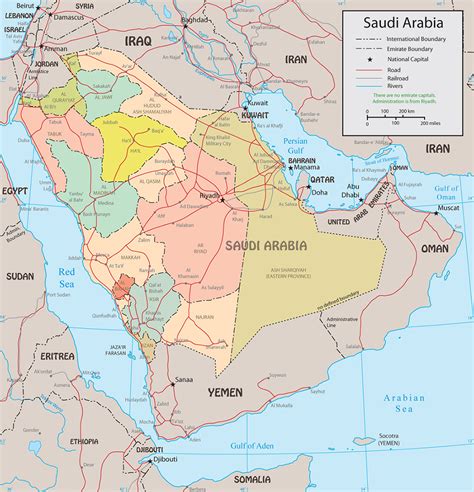 Saudi Arabia Political Map, Riyadh, Mecca, Medina