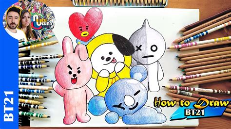 BT21 DRAWINGS EASY - YouTube