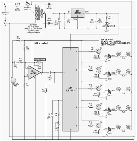 Light Chaser Circuit - ElectroSchematics.com