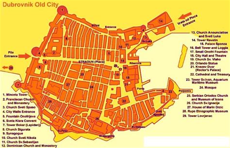 Tourist Map Of Dubrovnik