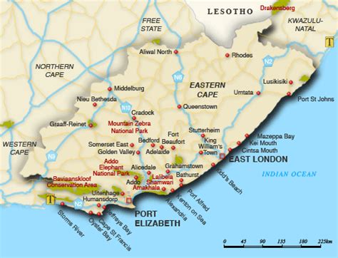 Map of Eastern Cape - Eastern Cape map, South Africa