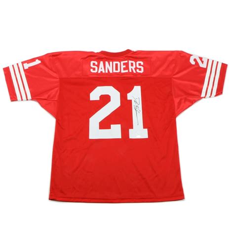 Deion Sanders Signed San Francisco 49ers Replica Jersey COA | EBTH