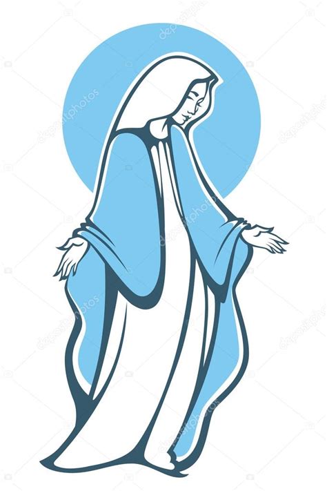 Bendición Virgen María, ilustración vectorial Ilustración de stock de ...