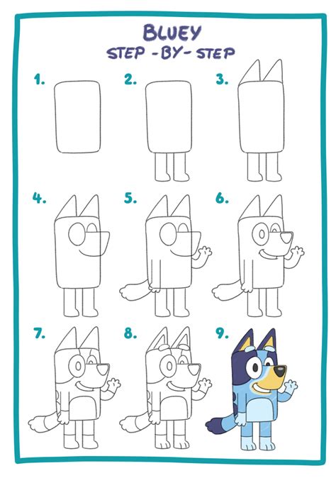 How to draw Bluey - Bluey Official Website | Buku mewarnai, Kreatif ...