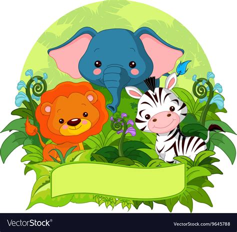 Jungle animals Royalty Free Vector Image - VectorStock