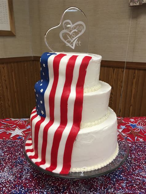 American Flag wedding cake | Wedding cake pictures, American flag cake ...